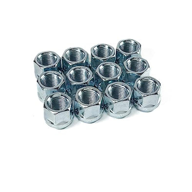 Customadeonly (Set of 12) Open End Bulge Acorn Steel Lug Nuts - M14x1.5 Thread Studs, 19mm Hex, Zinc Finish - Wheel Conical Cone Seat