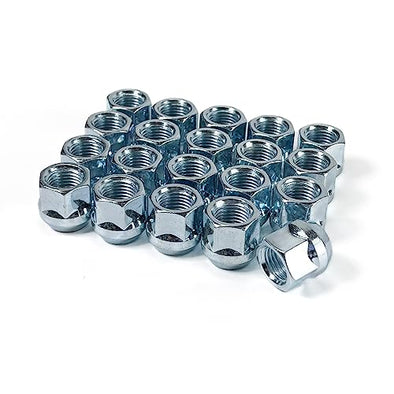 Customadeonly 20 Pieces Open End Bulge Acorn Steel Wheel Lug Nuts Thread Size 12x1.25 Zinc Finish Hex 19mm Conical Cone Seat