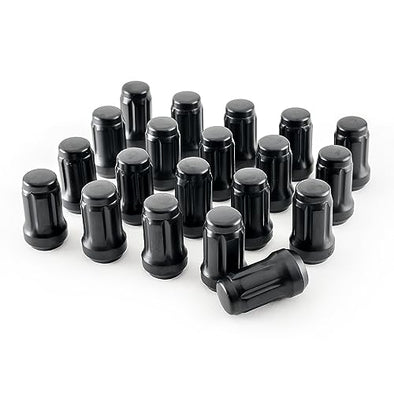 Customadeonly 20 Pieces 1.377" 35mm Tall Spline Close End Black Lug Nuts Thread Pitch 12x1.25 Rims Conical Seat