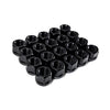 20 Pieces Open End Bulge Acorn Steel Wheel Lug Nuts Thread Pitch 12x1.5 Hex 19 Black Finish Conical Cone Seat