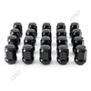 Customadeonly 20 Pieces 1.377" 35mm Close End Tuner Steel Black Lug Nuts Thread Studs 14x1.5 Hex 19 Conical Cone Seat Racing