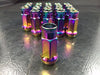 Customadeonly 20 Pieces Open End Extended Tuner Steel Neo Chrome Lug Nuts Key 48mm 1.89" Thread Pitch 12x1.5mm Hex 17 Conical Cone Seat