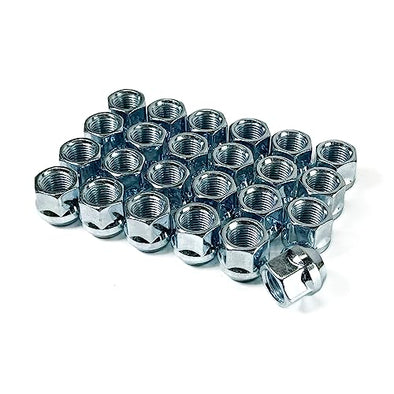 Customadeonly (Set of 24) Open End Bulge Acorn Steel Lug Nuts - M12x1.5 Thread Studs, 19mm Hex, Zinc Finish - Wheel Conical Cone Seat