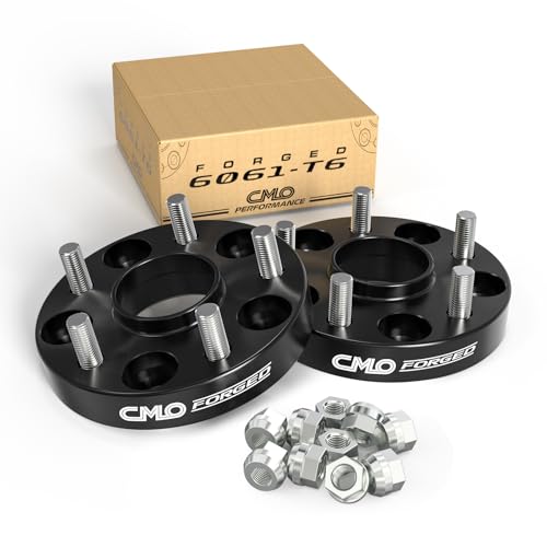 Customadeonly 5x105 Wheel Spacers 25mm (1 Inch) Forged Black Hubcentric Compatible with Cruze 2010–2020, Sonic, Trax, Volt, Encore (2pcs, 56.5mm Bore, M12x1.5 Studs)