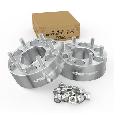 Customadeonly 6x132 to 6x139.7 (6x5.5) Forged Wheel Adapters 50mm (2 Inch) Anodized Silver – Compatible for 6x132 Hubs to Fit 6x139.7 Wheels – 2pc Set, 74.5mm Bore, M14x1.5 Studs