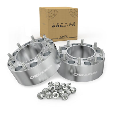Customadeonly Forged 8x165.1 to 8x170 Wheel Adapters 75mm (3") Hubcentric – Converts 8x6.5 Hub to 8x170 Wheels – M14x1.5 Studs, Bolt Pattern Conversion Spacers (2pcs)