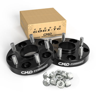 Customadeonly Forged 5x114.3 Wheel Spacers for 370Z 350Z 240SX 300ZX GTR Murano Maxima Sentra (2pcs 1.0" Thick Black) Wheel Spacer for Q60 G37 G35 Hubcentric 5x4.5 66.1mm Bore M12x1.25 Lugs 25mm Wide