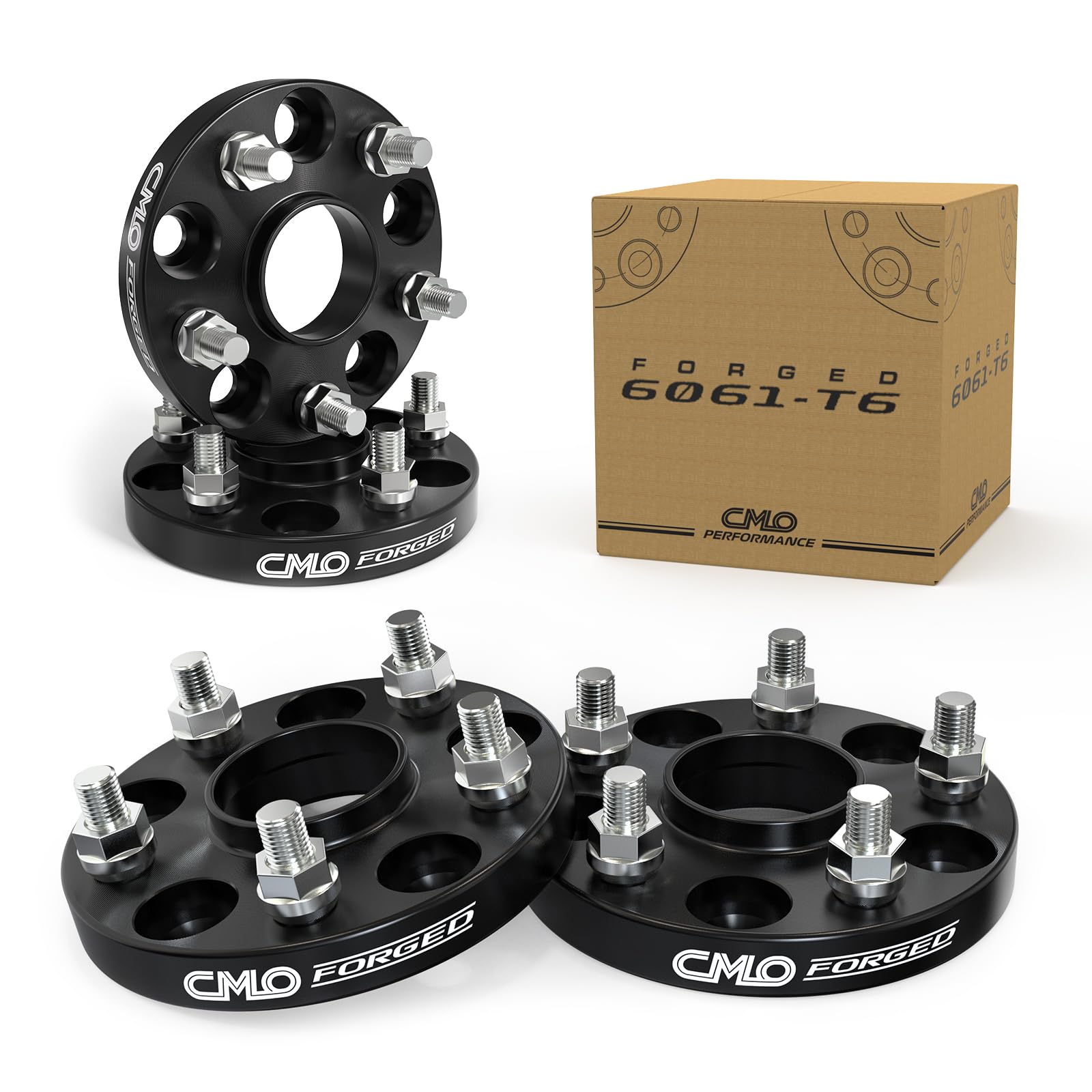 thumbnail image 2 of 2pc 20mm Hubcentric Wheel Spacers 5x4.5 To 5x4.5 - For Jeep Compass, Mazda 3/6, RX-8 - Black Aluminum 2 of 6