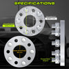 Customadeonly 5x5.5 to 5x4.5 Wheel Adapters, 4pcs 1.5" Thick (Center Bore 88mm, M12x1.5 Studs) Enable 5x5.5 (5x139.7) Hub to Mount 5x4.5 (5x114.3) Wheel - 5x139.7 to 5x114.3