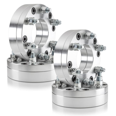 Customadeonly 5x5 to 6x5.5 Wheel Adapters (4pcs 2.0" Thick), Thread Pitch: M14x1.5 and 87.1mm Bore, Enable 5x5 Hub to Mount 6x5.5 Wheel -5x127 to 6x139.7 Adapter 50mm -Trimming Factory Studs Required