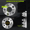 Customadeonly Forged 5x127 (5x5) Wheel Adapters 38mm (1.5 Inch) (4pcs, 78.4mm Bore, 1/2" Studs) Compatible with Jeep Wrangler JK/JL 2007–2018, Grand Cherokee WJ/WK 1999–2010